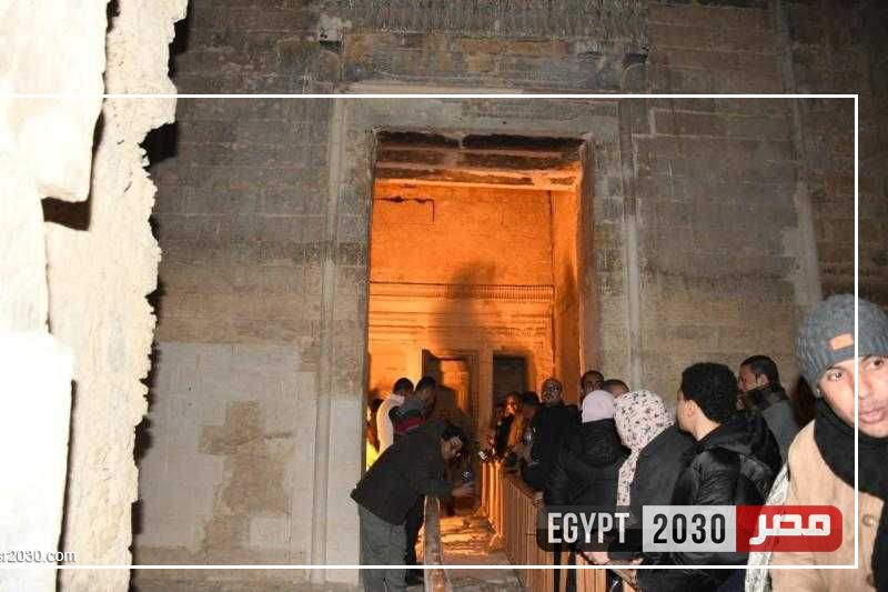 محافظة الفيوم تحتفل بظاهرة تعامد الشمس على قدس أقداس معبد قصر قارون