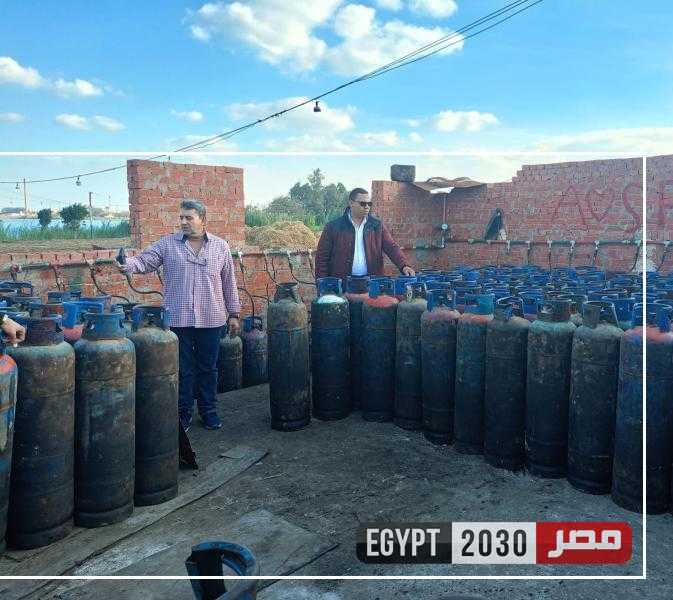 ضبط مصنع طوب لقيامه بتجميع أسطوانات الغاز بالبحيرة