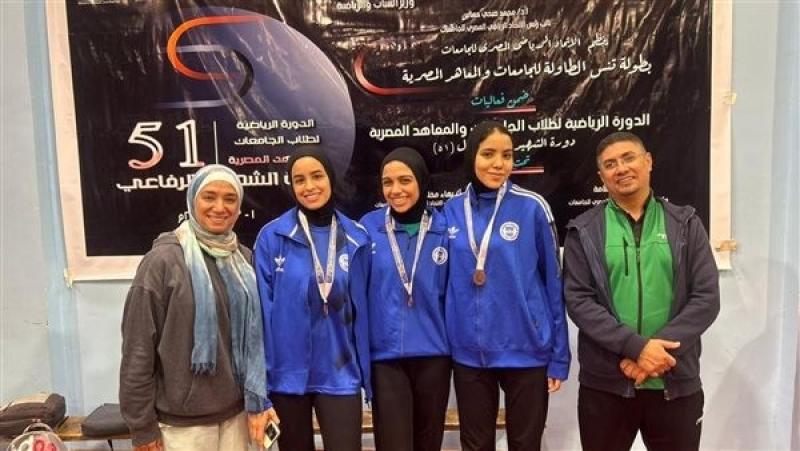 أبطال جامعة القناة يحصدون جوائز تنس الطاولة ببطولة الشهيد الرفاعي