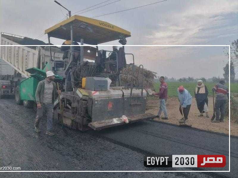 محافظ كفرالشيخ يتابع أعمال رصف طريق قلين_محلة موسى