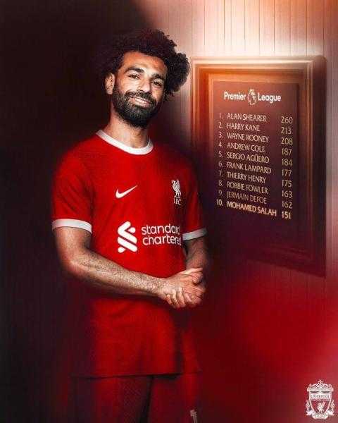 محمد صلاح يدخل قائمة العظماء في تاريخ هدافي الدوري الإنجليزي