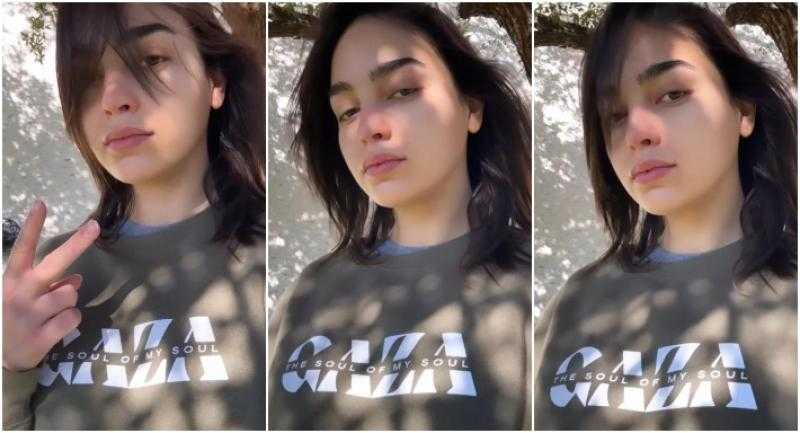 بـ تي شيرت ”غزة روح الروح”.. ممثلة أمريكية تتضامن مع فلسطين