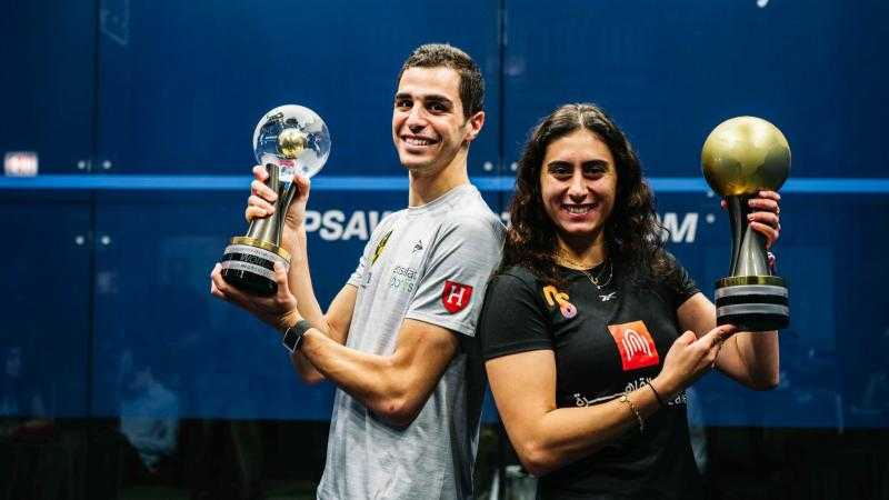 علي فرج ونور الشربيني يواصلان تصدرهما قمة التصنيف العالمي للاسكواش