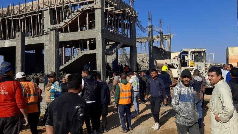 انهيار مبنى تحت الإنشاء بمنطقة أكتوبر ووجود ضحايا
