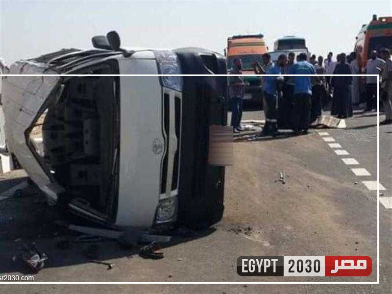 إصابة 6 أشخاص في انقلاب ميكروباص بالفيوم