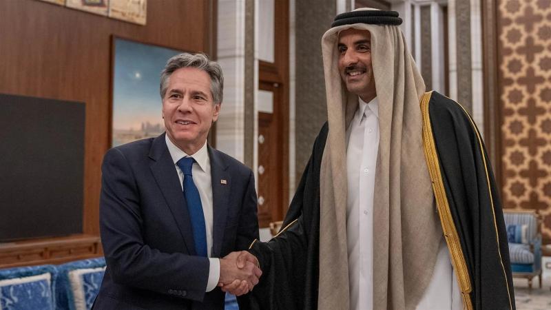 أمير قطر يطالب «أمريكا»  بضرورة وقف النار في غزة