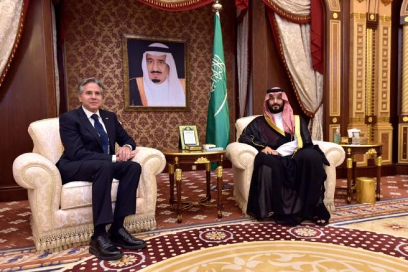 وزير الخارجية الأمريكي وولي العهد السعودي 