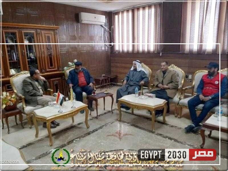 بالصور.. محافظ شمال سيناء يستقبل وفد الهلال الأحمر الليبي