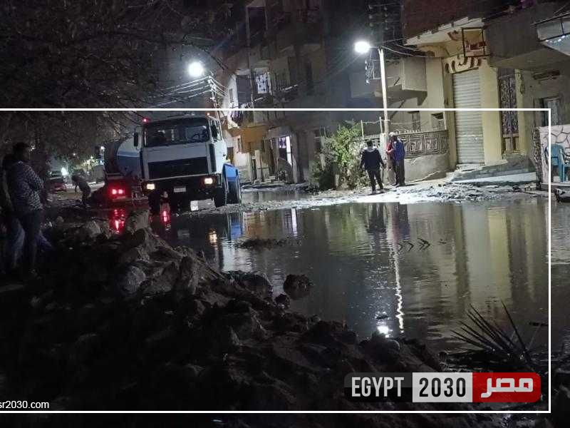 رفع مياه الصرف الصحي المتراكمة بقرية الحجاز بالإسماعيلية استجابة لشكاوى المواطنين