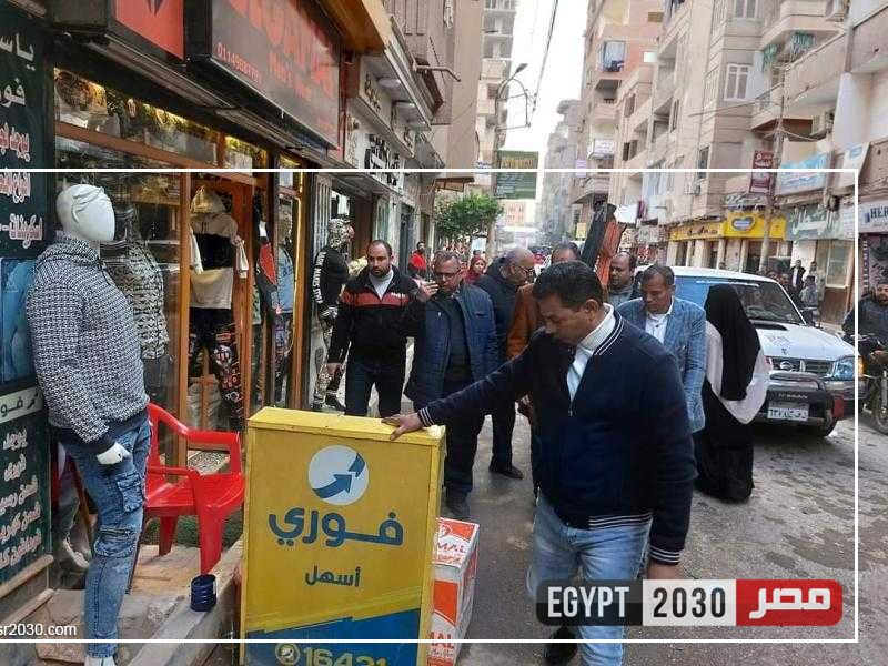 حملات مكثفة لرفع الإشغالات فى شوارع مراكز المنيا