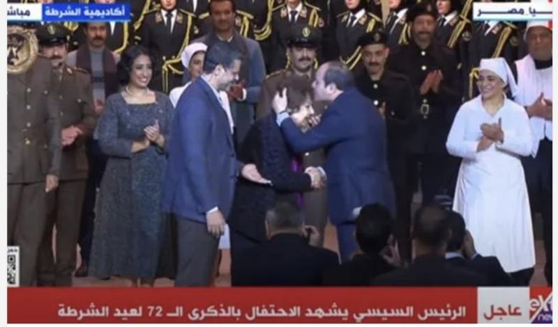 الرئيس مع سميحة أيوب 