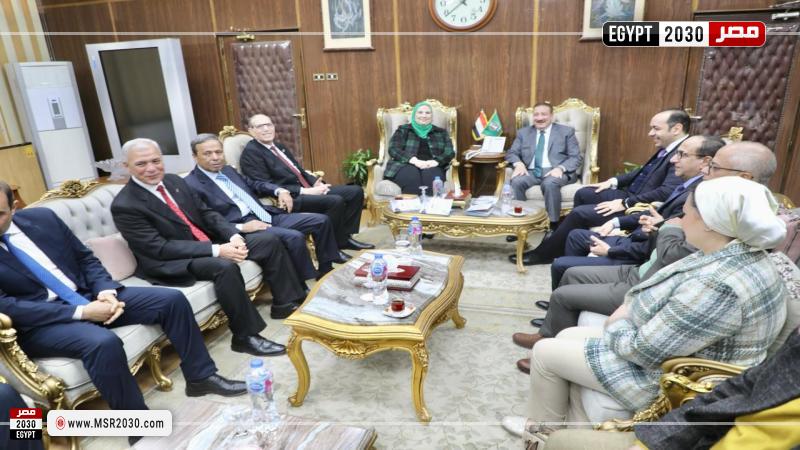 محافظ المنوفية يستقبل وزيرة التضامن الاجتماعي