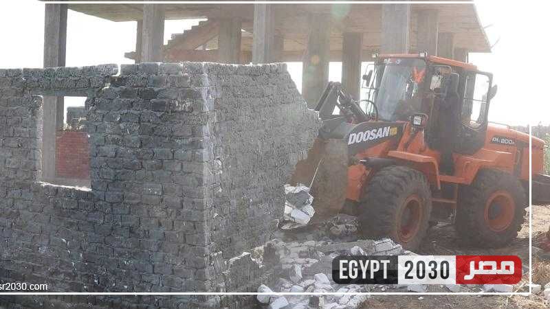 تنفيذ 15 قرار إزالة على أملاك الدولة بالحامول ضمن الموجة الـ22 لإزالة التعديات بكفر الشيخ