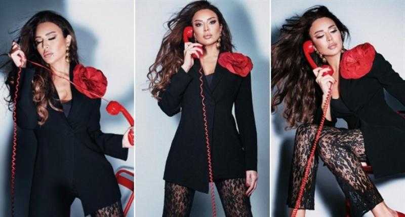 بإطلالة مثيرة.. أمل بوشوشة ببنطلون شفاف في عيد الحب