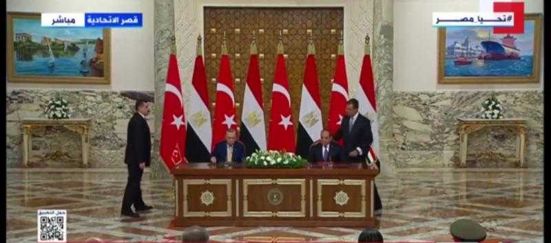 الرئيس السيسي وأردوغان يوقعان على اتفاقيات تعاون بين البلدين