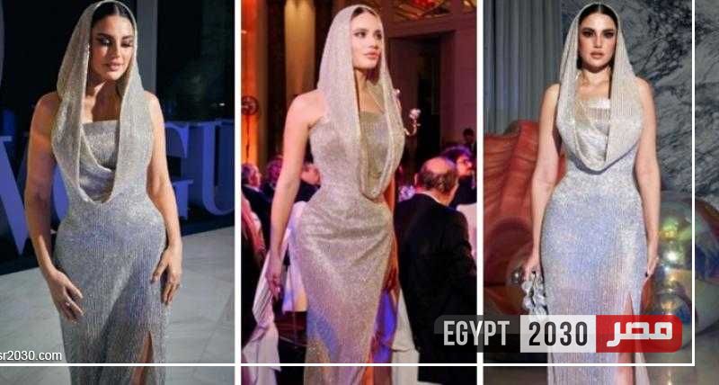 بفتحة طويلة.. درة تتألق بفستان لامع