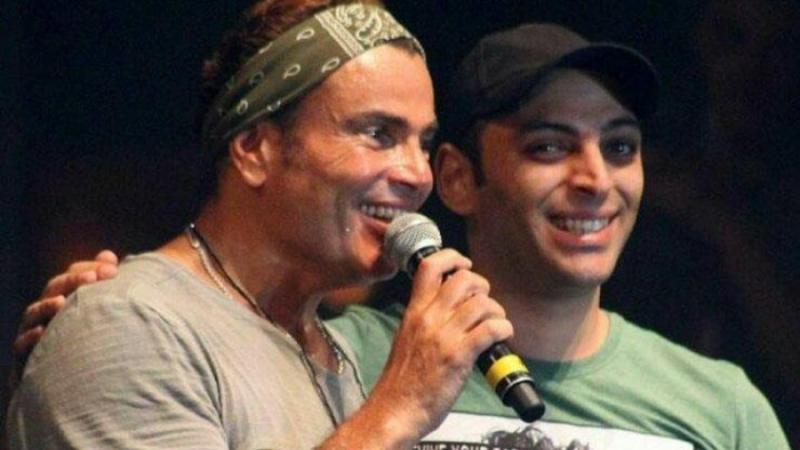 الشاعر أسامة مصطفى وعمرو دياب