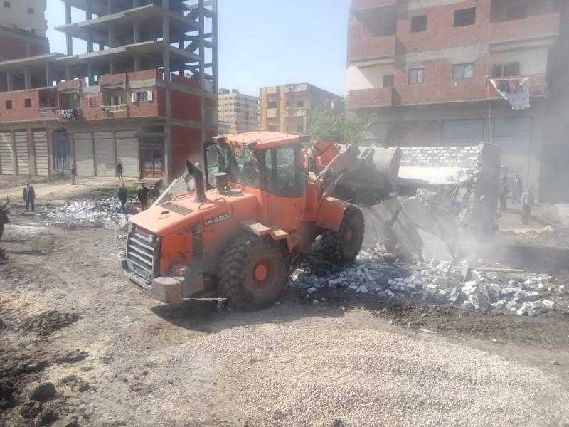 تنفيذ 18 قرار إزالة على أملاك الدولة بسيدي سالم بكفر الشيخ