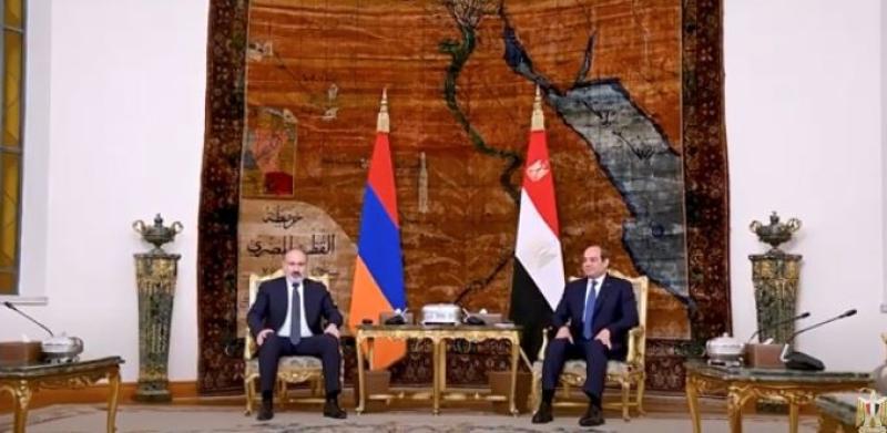 السيسي يستقبل رئيس وزراء أرمينيا بقصر الاتحادية