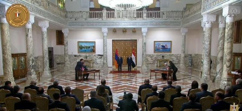 بث مباشر.. السيسي ورئيس وزراء أرمينيا يشهدان مراسم توقيع اتفاقيات ومذكرات تفاهم