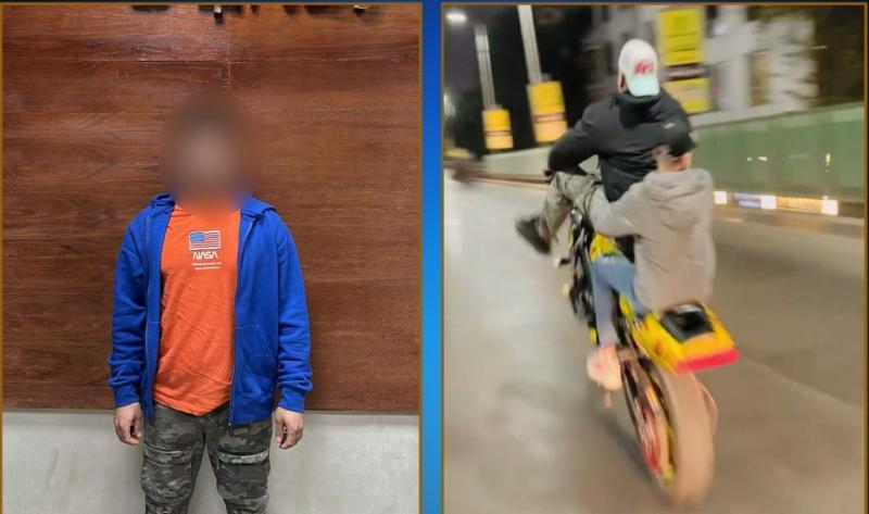 حركات استعراضية والسير برعونة.. ضبط قائد دراجة نارية في مصر القديمة