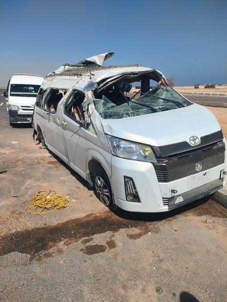  حادث إنقلاب سيارة بطريق “ مطروح - اسكندرية ”
