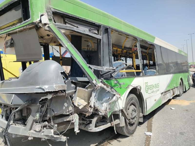 إصابة 6 أشخاص فى إنقلاب أتوبيس بميدان الرماية بالجيزة 