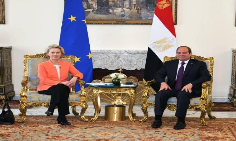 السيسي لرئيسة المفوضية الأوروبية: مصر لن تسمح بتهجير الفلسطينيين