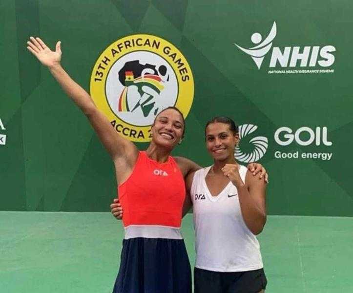 ميرنا رفعت وساندرا سمير تحققان ذهبية زوجي السيدات للتنس بدورة الألعاب الإفريقية