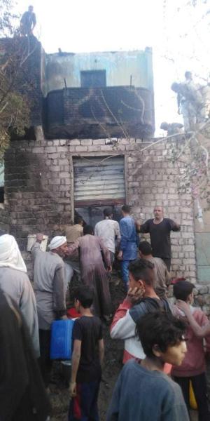 حريق يلتهم منزل فى أحدى قرى أطفيح واصابة شخصين