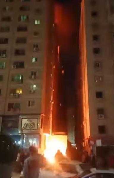 6 سيارات إطفاء تكافح حريق مدينة نصر