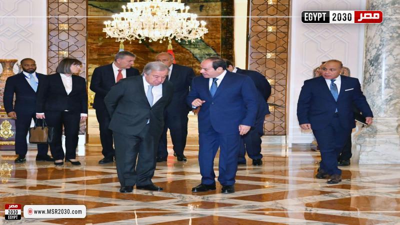 السيسي يستقبل جوتيريش