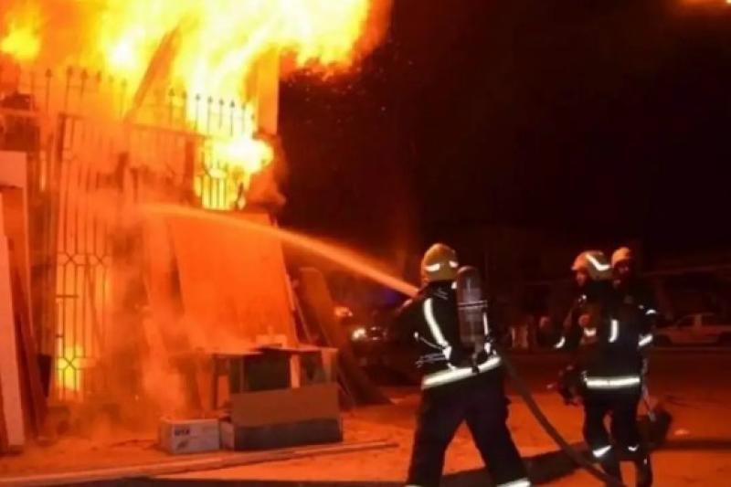 حريق يلتهم  قاعة أفراح في الغربية