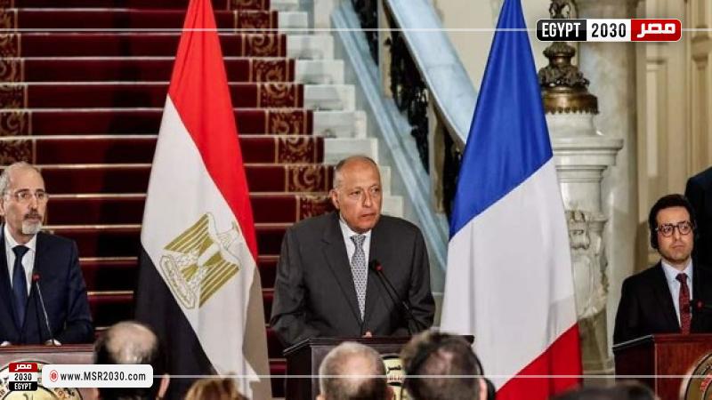 وزراء خارجية مصر والأردن وفرنسا
