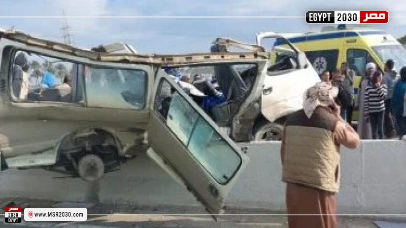 إصابة 6 أشخاص فى حادث تصادم بمدينة بدر