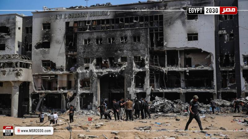 دمار مجمع الشفاء بغزة