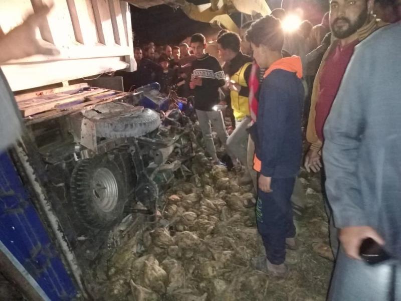 حادث تصادم سيارتين 
