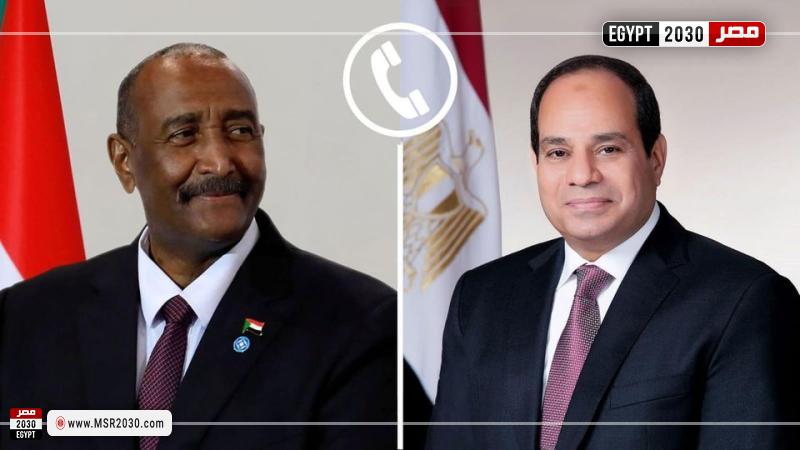 السيسي ورئيس مجلس السيادة السوداني