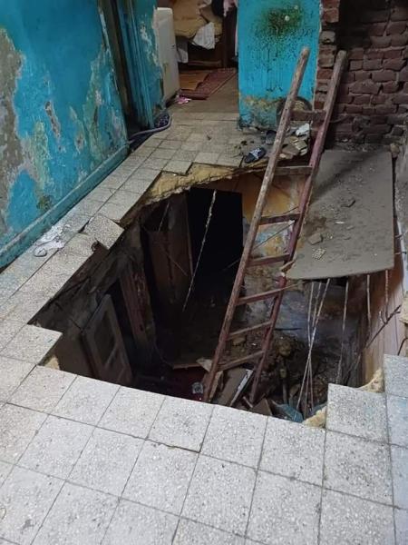 إنهيار جزئي داخل عقار 