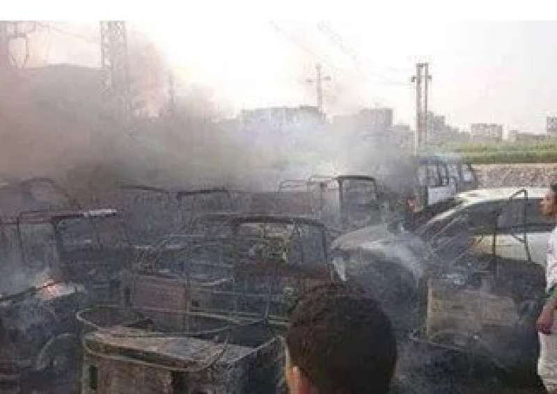 حريق جراج تكاتك