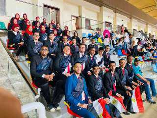 طلاب جامعة حلوان يشاركون في افتتاح البطولة العربية العسكرية للفروسية