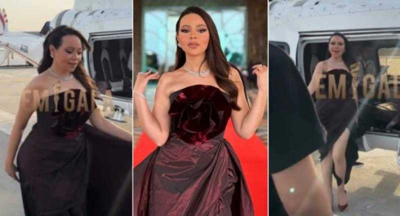 أسما إبراهيم تقدم حفل ”إيمي جالا” من طائرة هليكوبتر