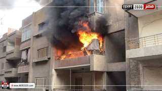 حريق هائل داخل شقة سكنية في مدينة بدر