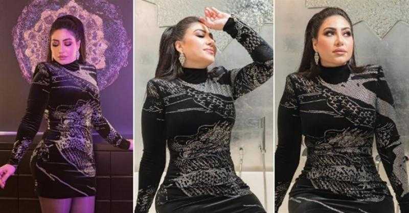 بوسي بفستان بطباعة التنين..سعره يصل لـ 60 ألف جنيه