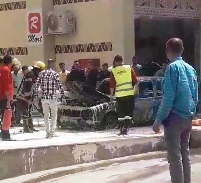 حريق سيارة داخل محطة وقود بأسوان .. والعناية الآلهة تنقذ الأهالى من كارثة l صور