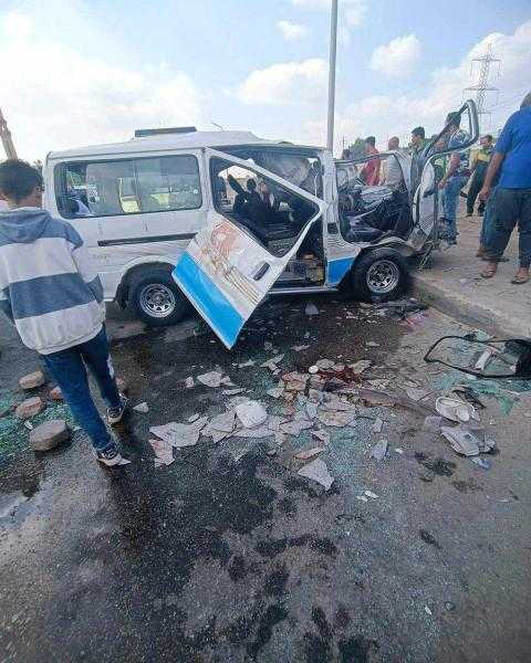 مصرع وإصابة 14شخصا في حادث تصادم أمام جامعة حلوان