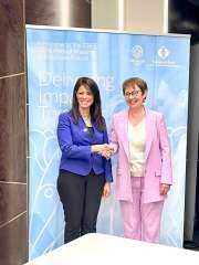 وزيرة التعاون الدولي تهنئ رئيسة البنك الأوروبي لإعادة الإعمار والتنمية