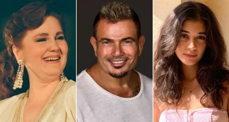 نورين أبو سعدة وعمرو دياب و ميادة الحناوي 