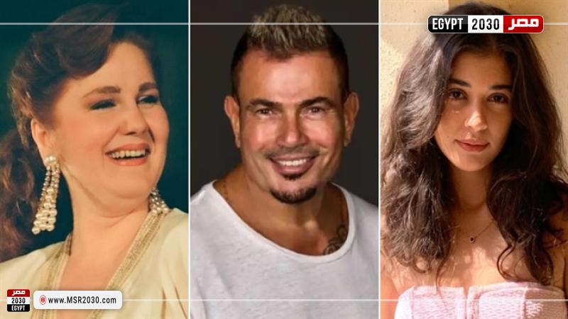 نورين أبو سعدة وعمرو دياب و ميادة الحناوي