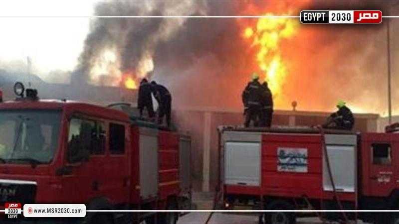حريق هائل في المنطقة الصناعية بمدينة بدر.. اعرف التفاصيل